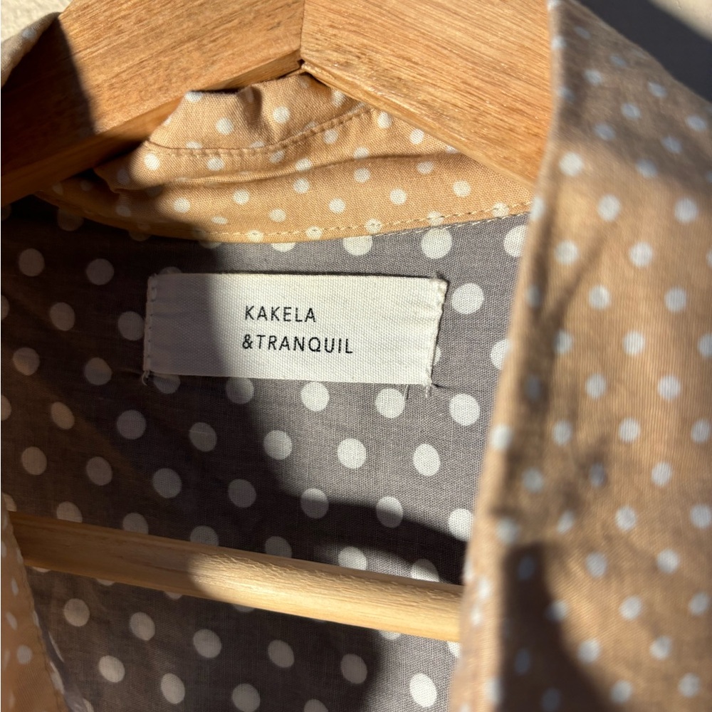 Polka Dot Patchwork Button-Down Shirt - image 3